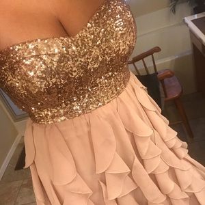 Gold and pink Windsor Dress- worn ONCE